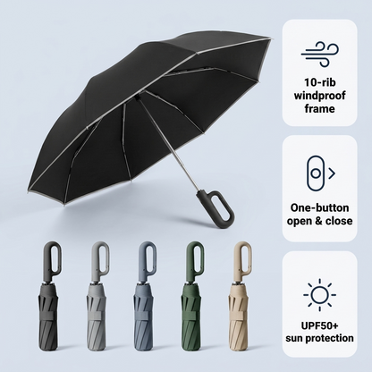 StormShield windproof umbrella in black with the five colour options
